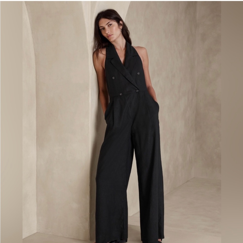 Banana Republic Factory Collared Linen Jumpsuit